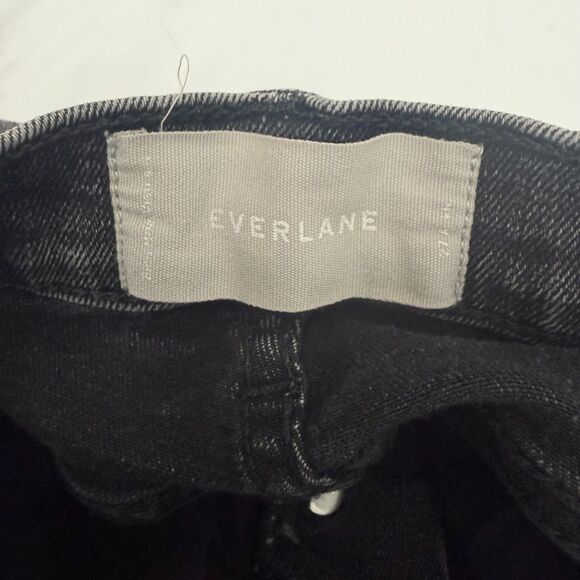 EVERLANE The Authentic Stretch High Rise Skinny Button Fly 27 Washed Black B42 - Picture 5 of 6